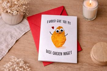 Carte rigolote + enveloppe rouge cartonnée - set prêt à offrir