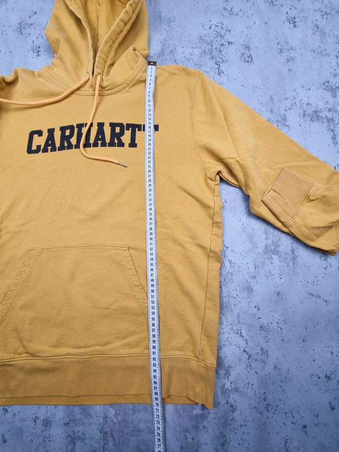 Pull capuche Carhartt jaune moutarde Taille M - photo numéro 9
