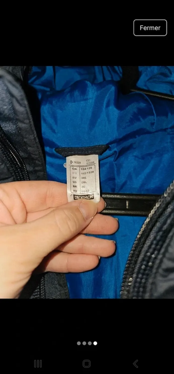 Doudoune epaisse homme bleu à carreaux décathlon 3xl - photo numéro 4