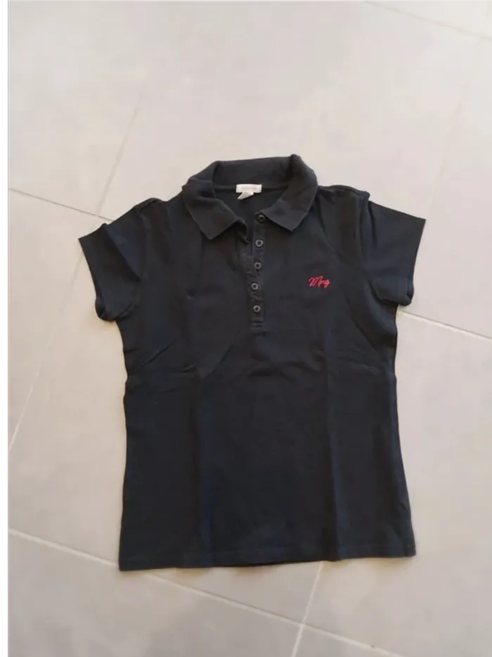 Polo noir T/38/40 Mango