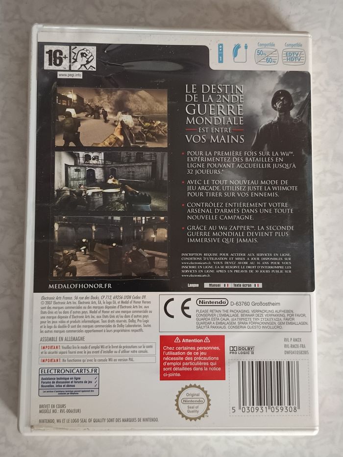 Medal of Honor Heroes 2 Wii Notice incluse - photo numéro 2