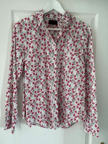 Chemisier JCrew x Liberty blanc fleurs roses taille 40