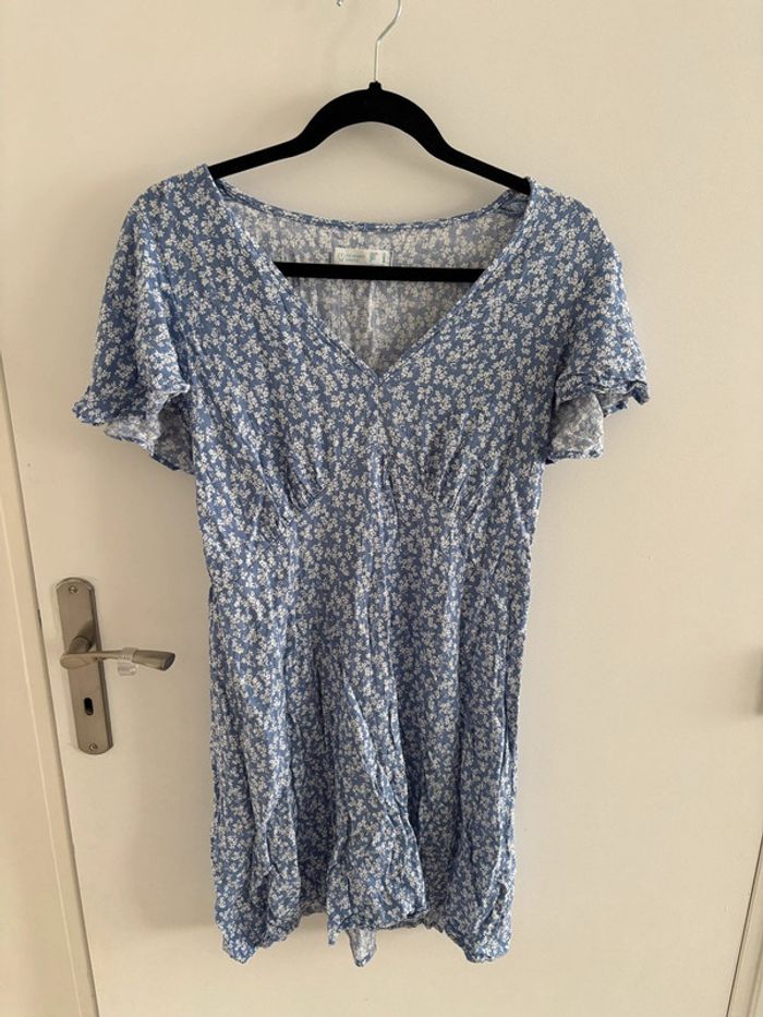 Robe bleue fleurs blanches XL
