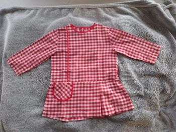 Robe courte imprimé vichy années 70