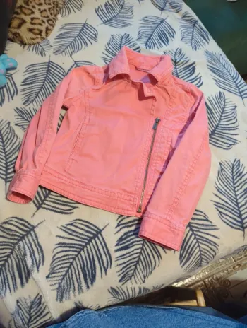 Veste en jean rose