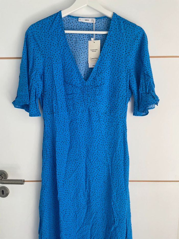Robe longue bleue XS Mango