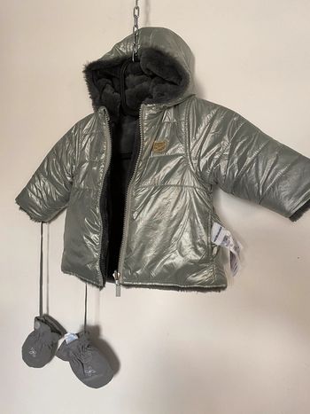 Manteau doudoune réversible fourrure synthétique