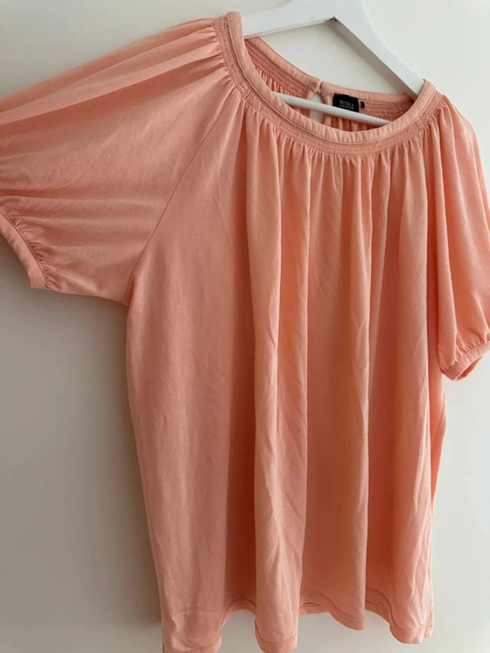 T-shirt abricot pour femme taille L - photo numéro 2