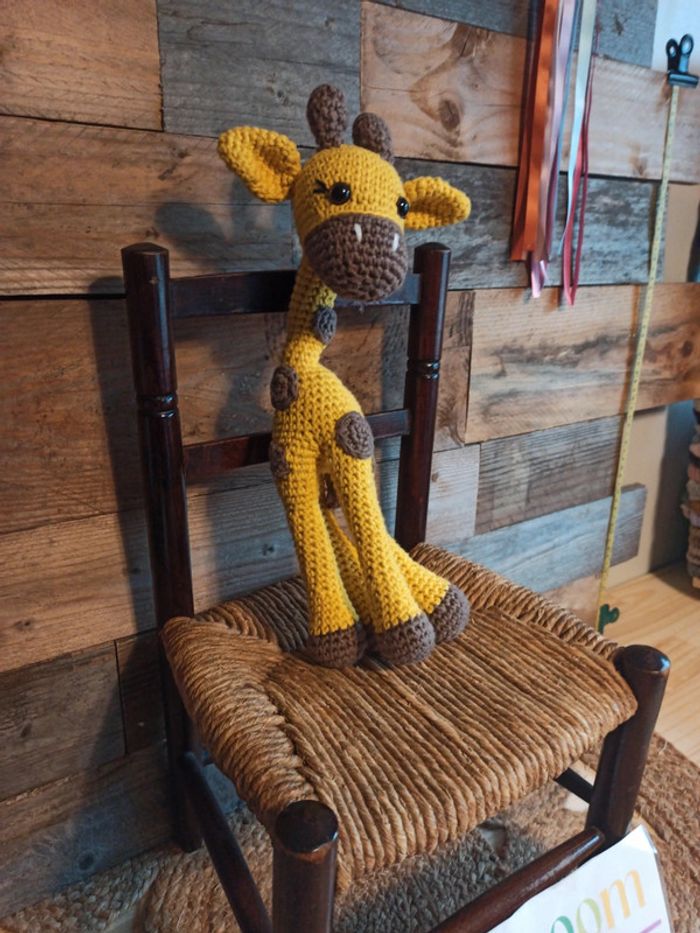 peluche girafe crochet fait main tbe - photo numéro 3