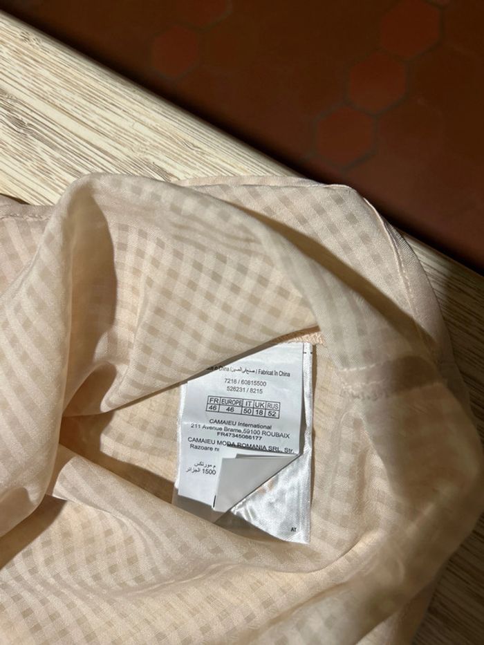 Blouse légère manches longues rose orange saumon 46 camaïeu - photo numéro 6