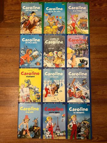 Lot incroyable de 12 livres rigides Caroline albums Bibliothèque Hachette des petits je lis