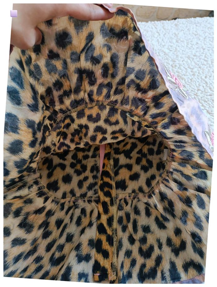 SOIE bustier Manoush léopard à fleurs brodées vintage luxe peplum - photo numéro 6