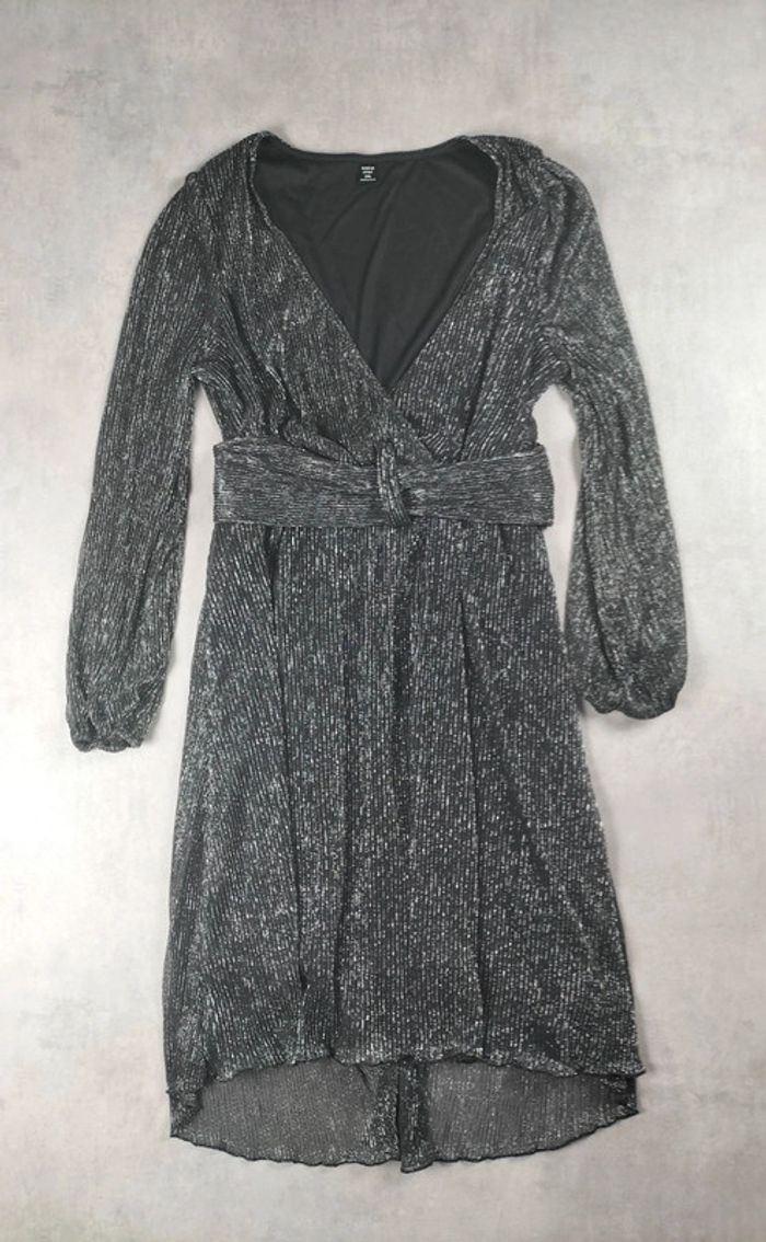 Robe Shein Curve 1XL – Effet métallisé argenté