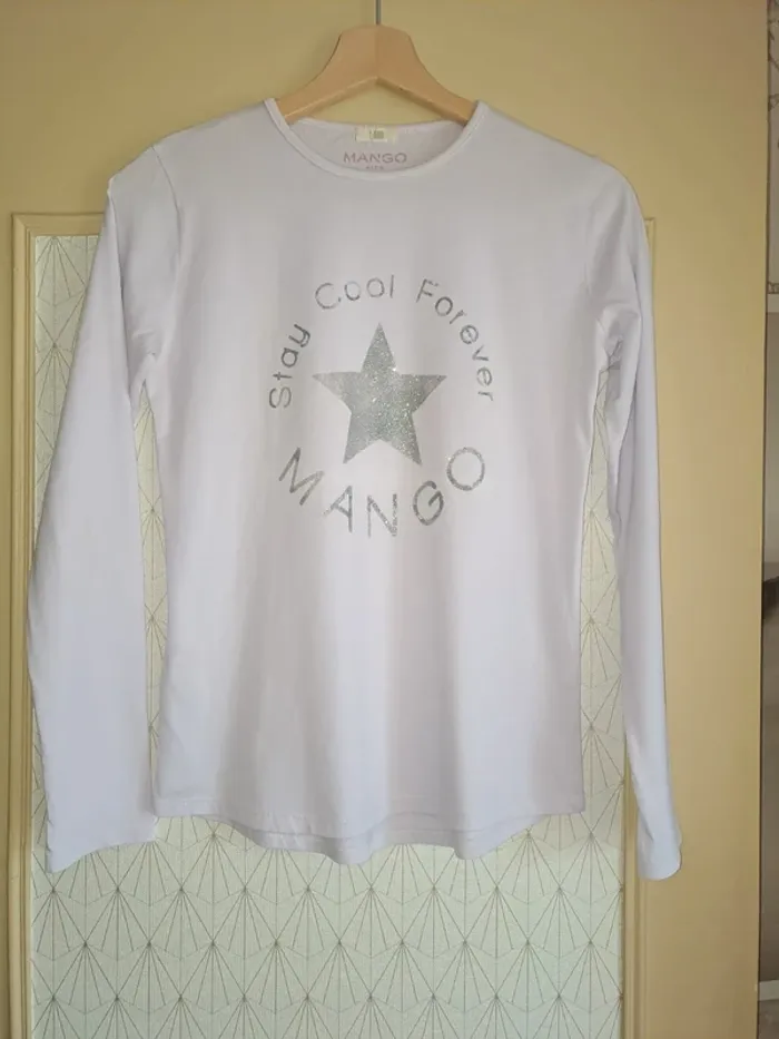 T-shirt fille Lila Mango kids 13/14 ans tbe décoloration légère 1 coude ne se voit pas
