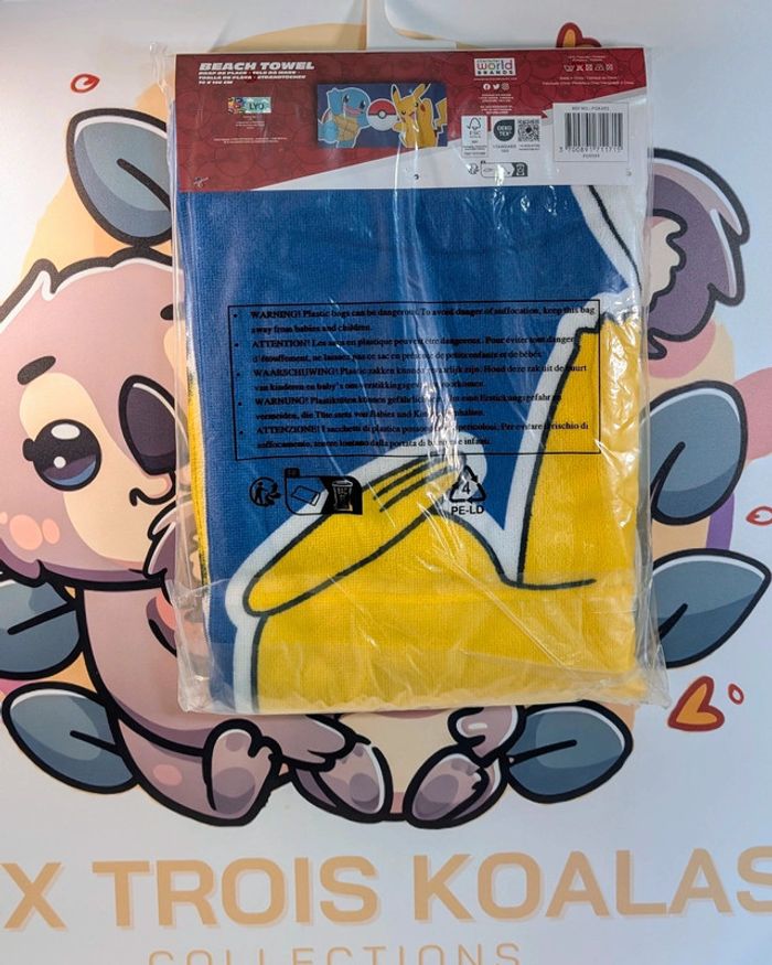 Pokémon - Serviette de plage en microfibre "Pikachu et Carapuce" (140x70cm) - photo numéro 2