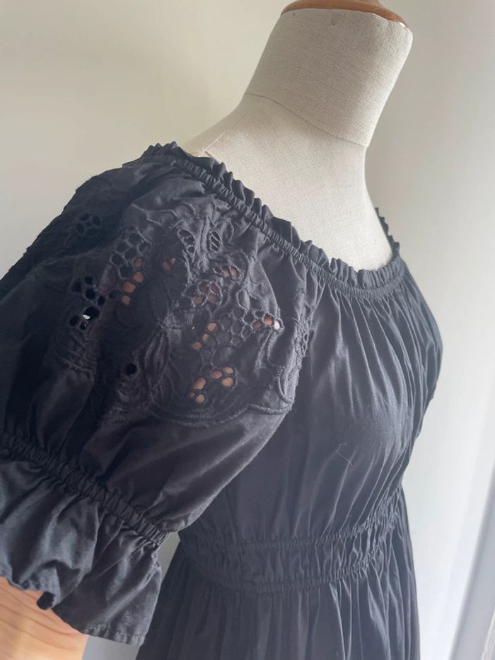 Robe noire coton broderie H&M - photo numéro 6