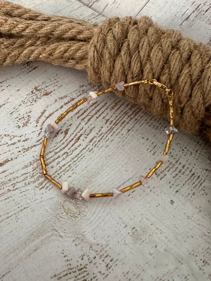 Bracelet de cheville en perle et cristal - photo numéro 3