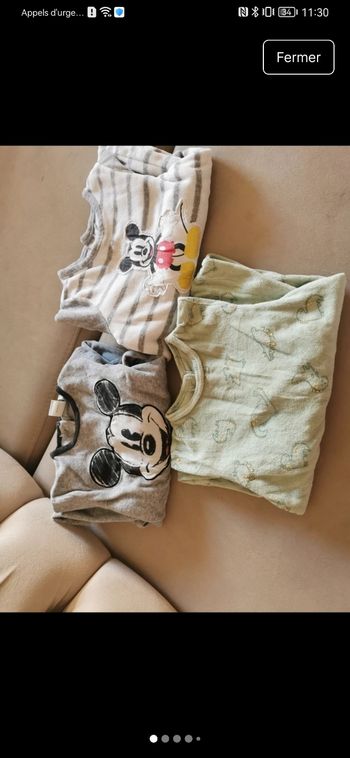 Lot de 3 pyjamas - 12/18 mois 80 cm 