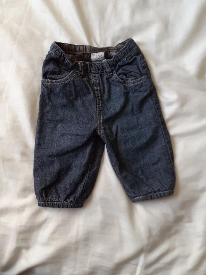 Jeans double taille élastique