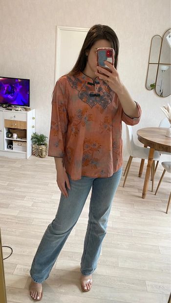 Blouse chemise manches 3/4 col Mao