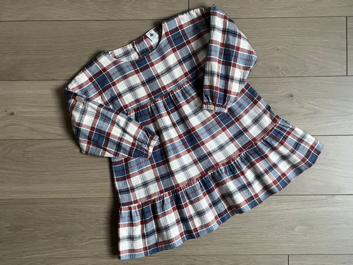 Robe chaude à carreaux en flanelle de coton Petit bateau T-5 ans - photo numéro 3