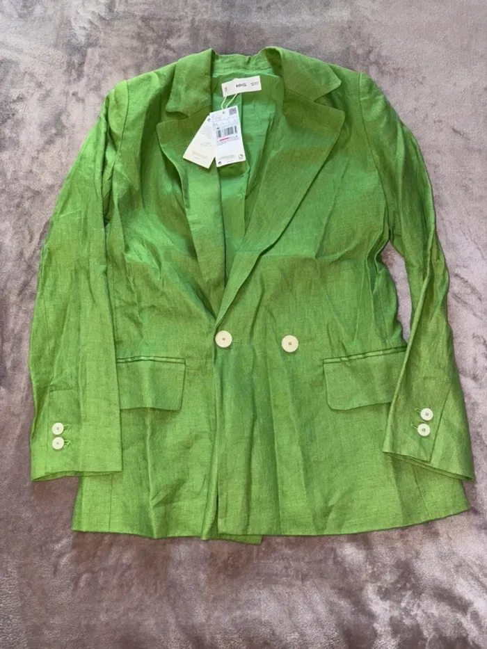 Veste verte en Lin femme Mango taille XS neuve avec étiquette