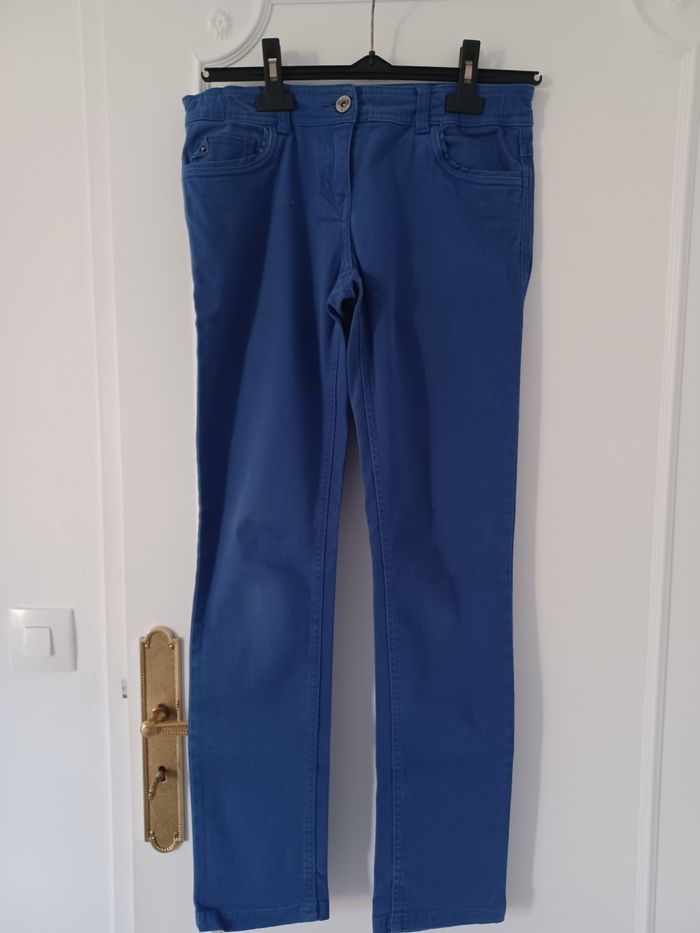 Jeans couleur bleu dur électrique bilook 14 ans - photo numéro 3
