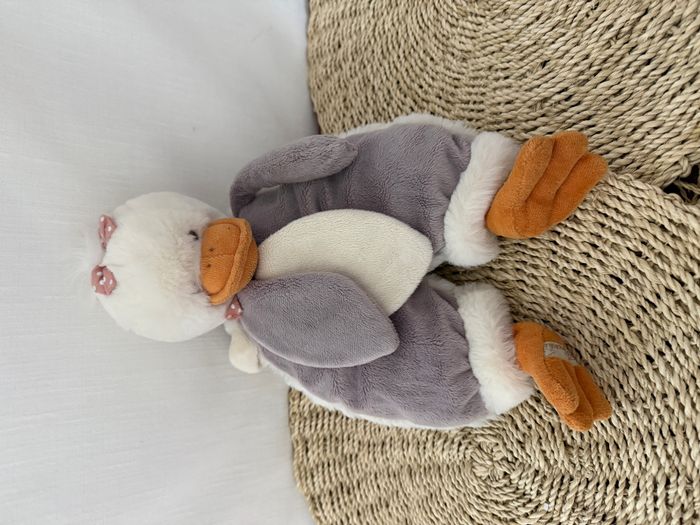 Doudou plat canard blanc violet Bokowski - photo numéro 1