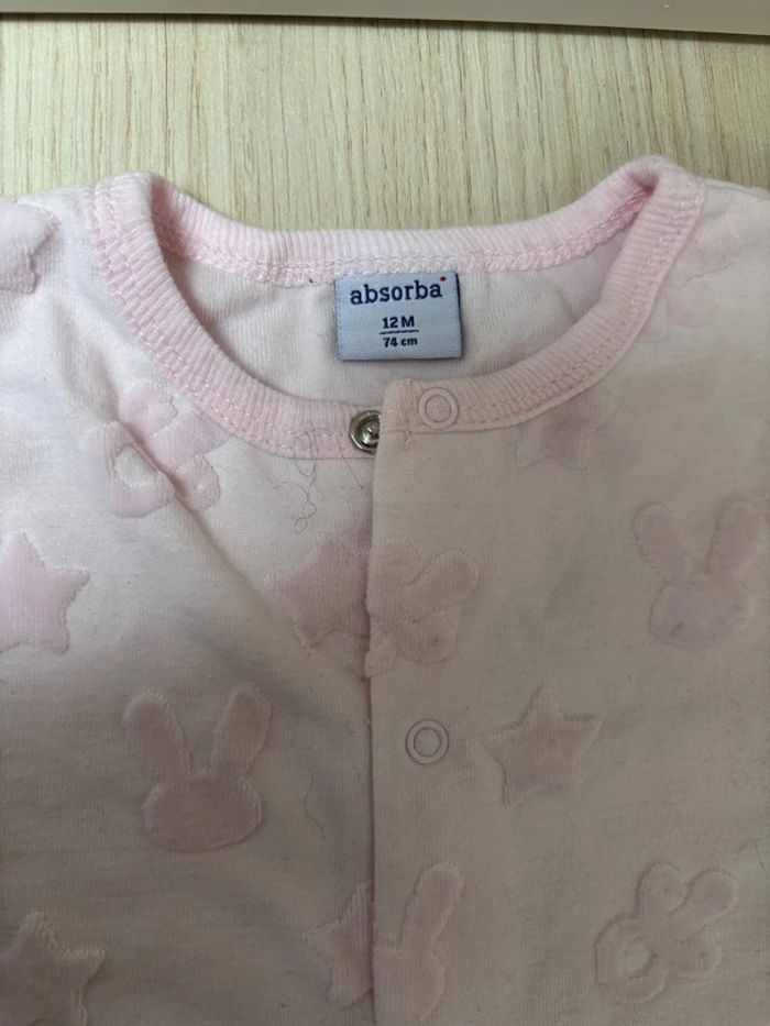 Pyjama rose Absorba taille 12 mois - photo numéro 3