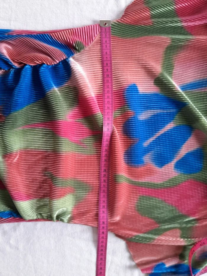 Jolie robe longue multicolore plissée moulante drapée Asos Design - photo numéro 11
