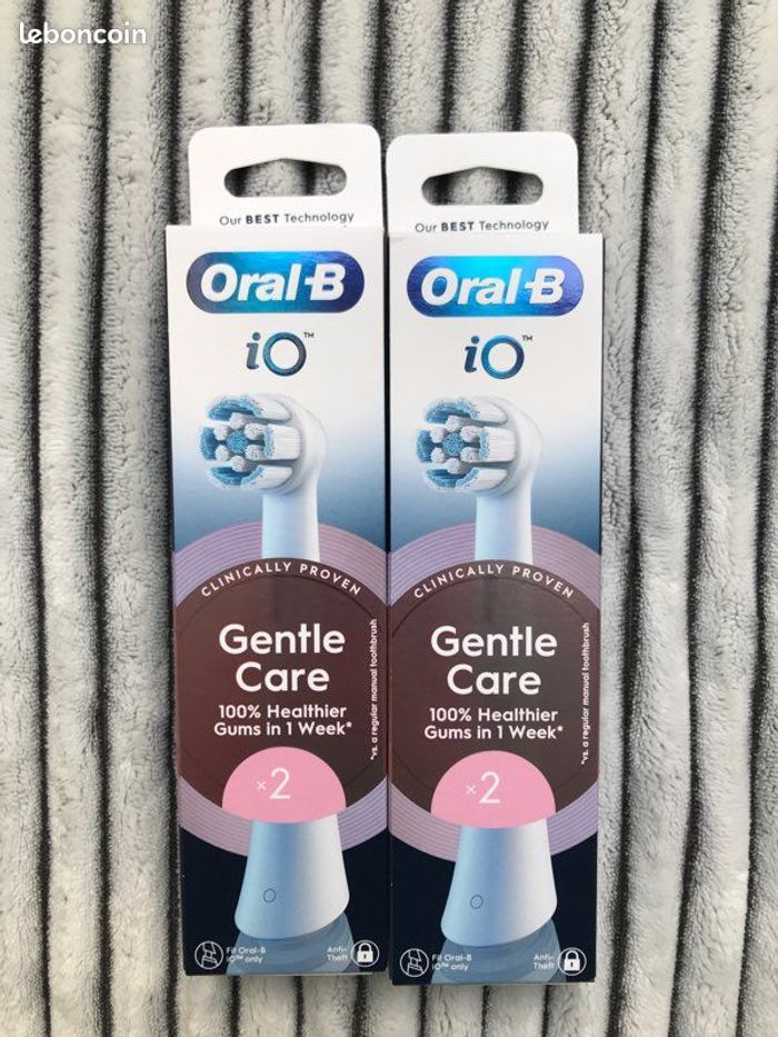 Neuf lot de 4 brossettes oral b io gentle care blanches Jamais ouvert