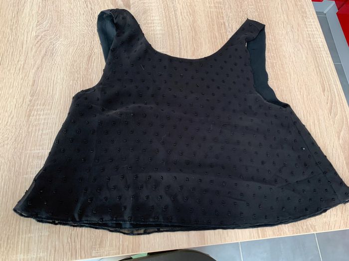 Crop top fluide noir