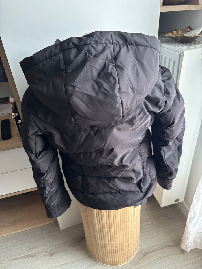 Doudoune courte rembourré Zara à capuche fourré noir taille S - photo numéro 9