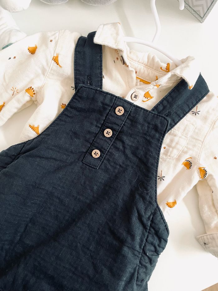 Salopette + chemise Orchestra 3 mois - photo numéro 2