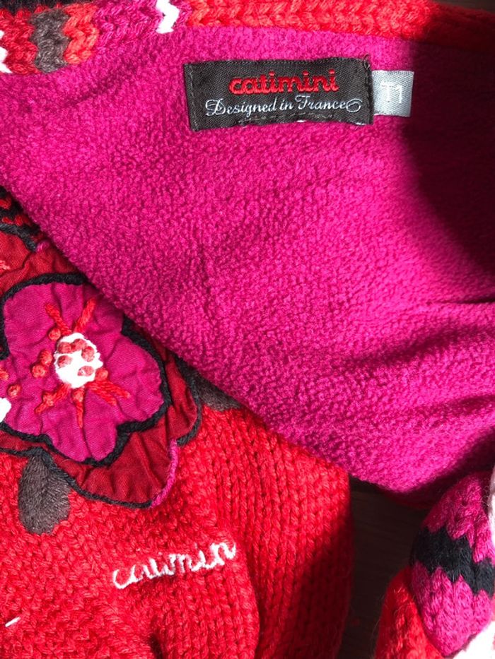 Ensemble bonnet, écharpe et moufles en laine et micro polaire Catimini T-2/3 ans - photo numéro 8