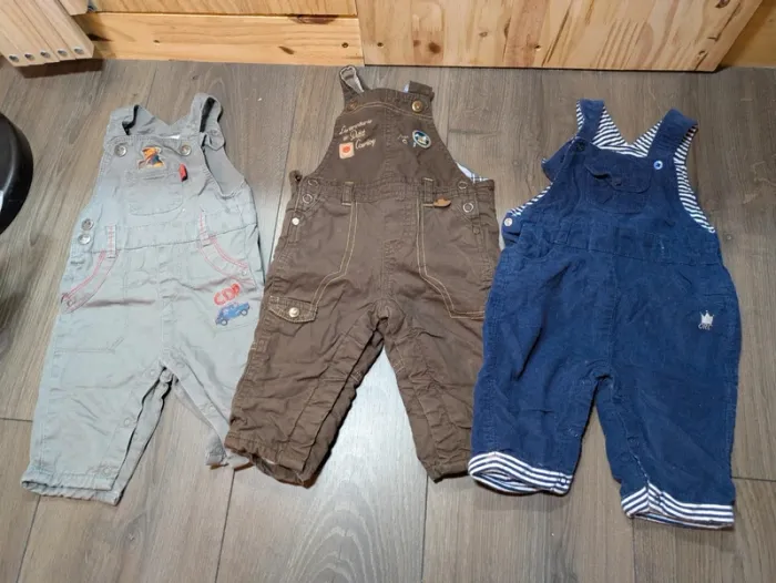 Lot 3 salopettes garçons chaudes doublé 3 mois orchestra la compagnie des petits sergent major