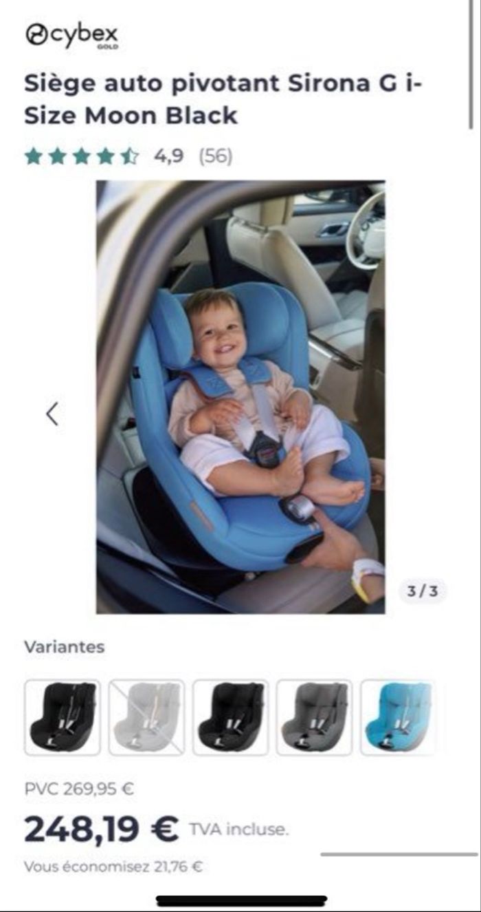 Siège auto neuf Cybex Sirona G I size - photo numéro 2
