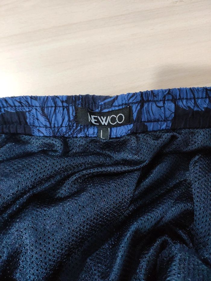 Short de bain motif fleurs bleu Newco taille L - photo numéro 5