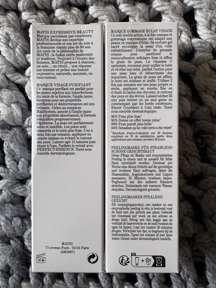 Lot de 2 masques Matis neufs avec emballage - photo numéro 2