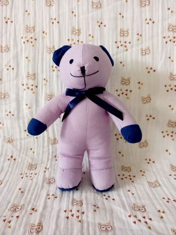 Peluche ours Mauve