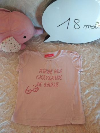 Tee shirt chemise manches courtes Fille 18 mois Reine des châteaux de sable été Tissaia 100% coton