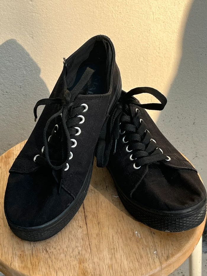 Chaussures baskets de villes noir avec plateforme - photo numéro 6