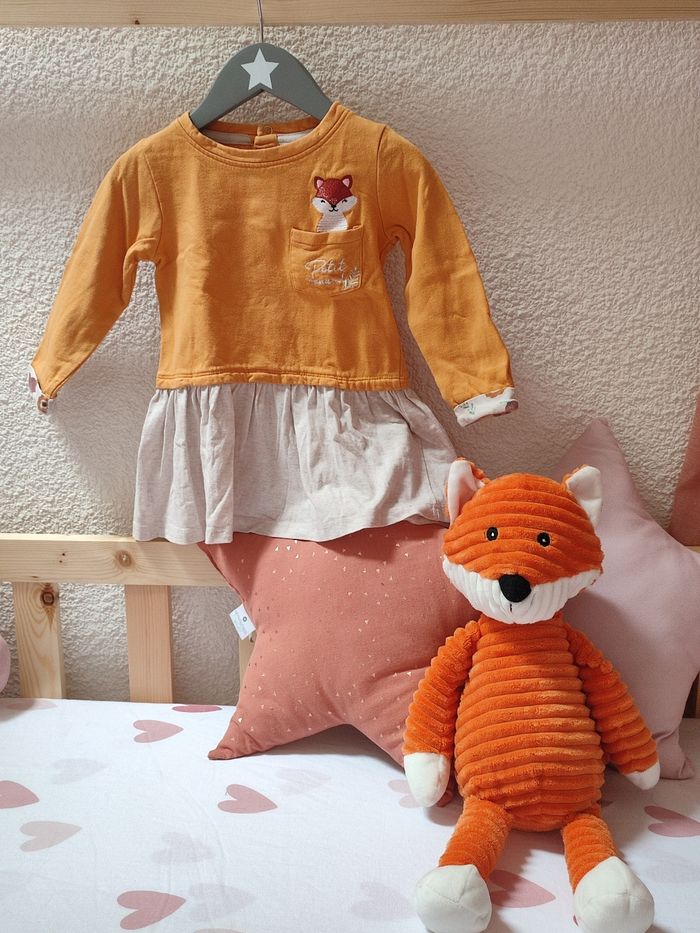 Robe molletonnée - Theme Renard - Automne - 12 mois - Très bon état - P'tit bisou