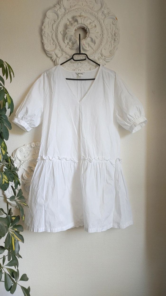 Robe d'été blanche en coton taille XSb coupe oversize