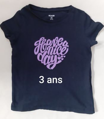 Tee-shirt manches courtes fille - cœur - Kiabi - 3 ans
