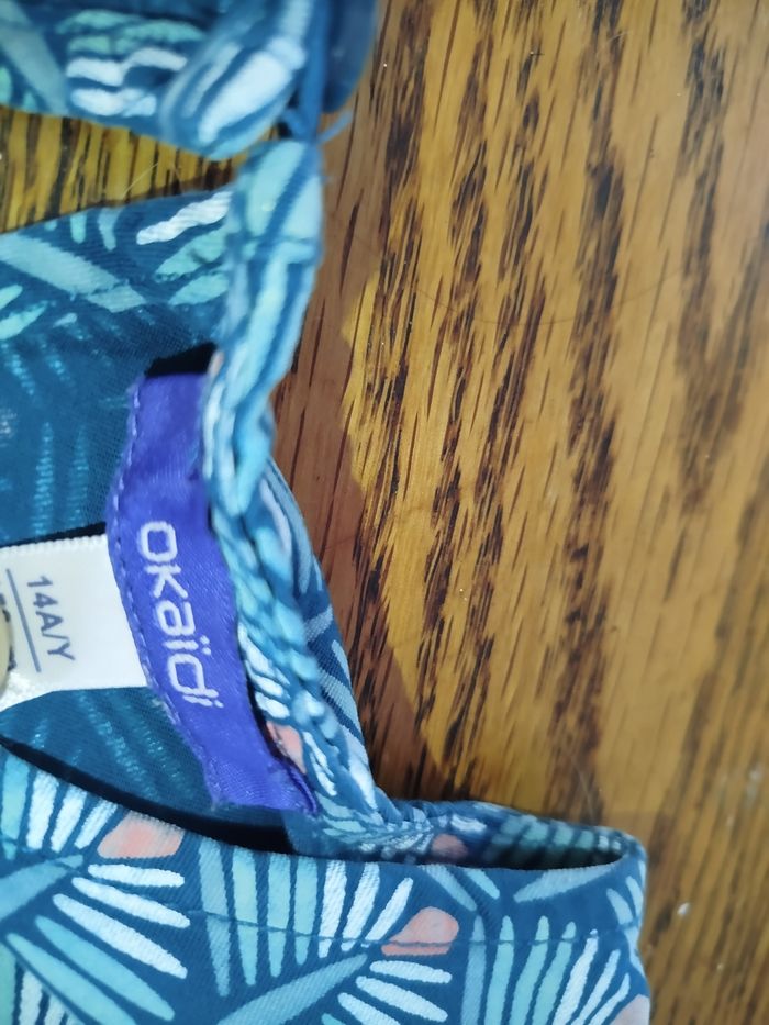 Robe manches courtes imprimée verte fille - photo numéro 4