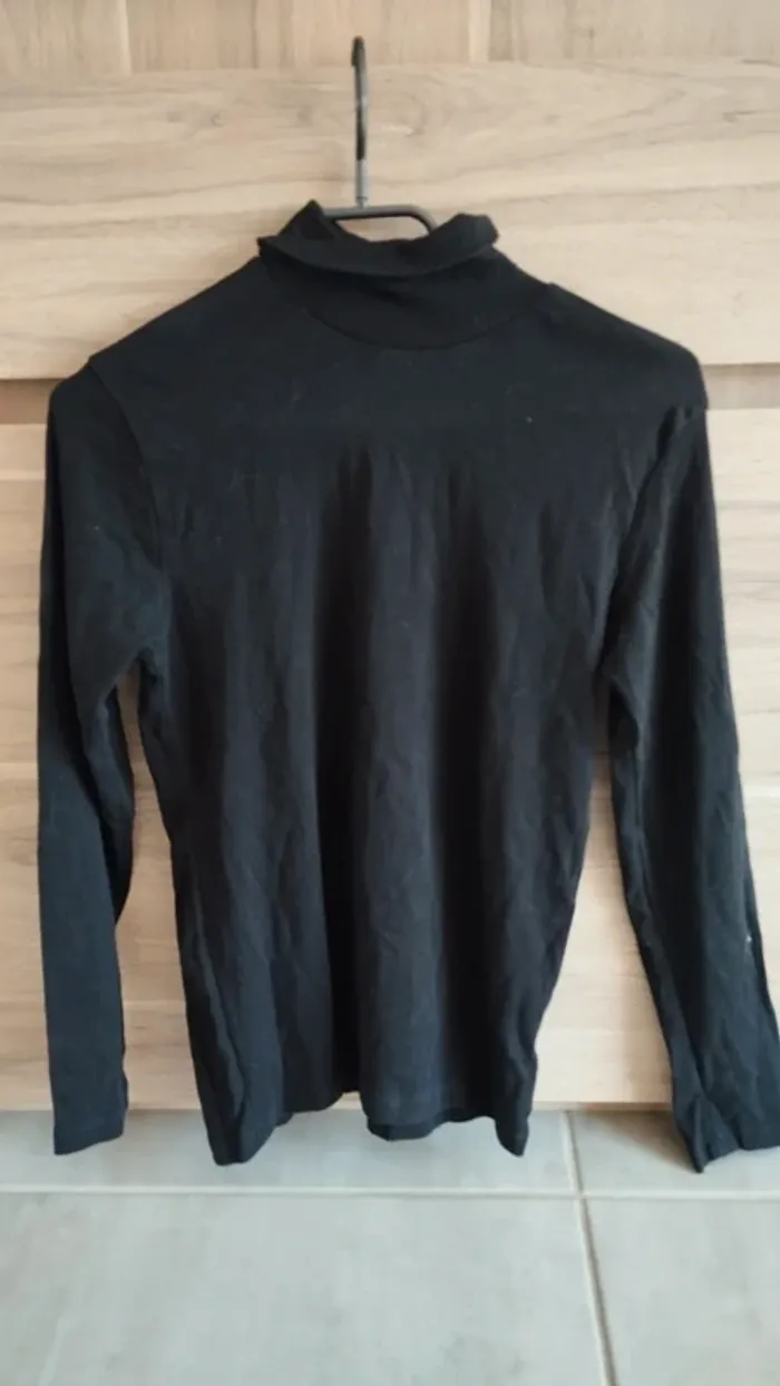 Tee-shirt manches longues noir taille 14 ans fille - photo numéro 2