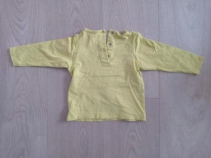Tee shirt ML vert à pois éléphant Orchestra 18 mois - photo numéro 2