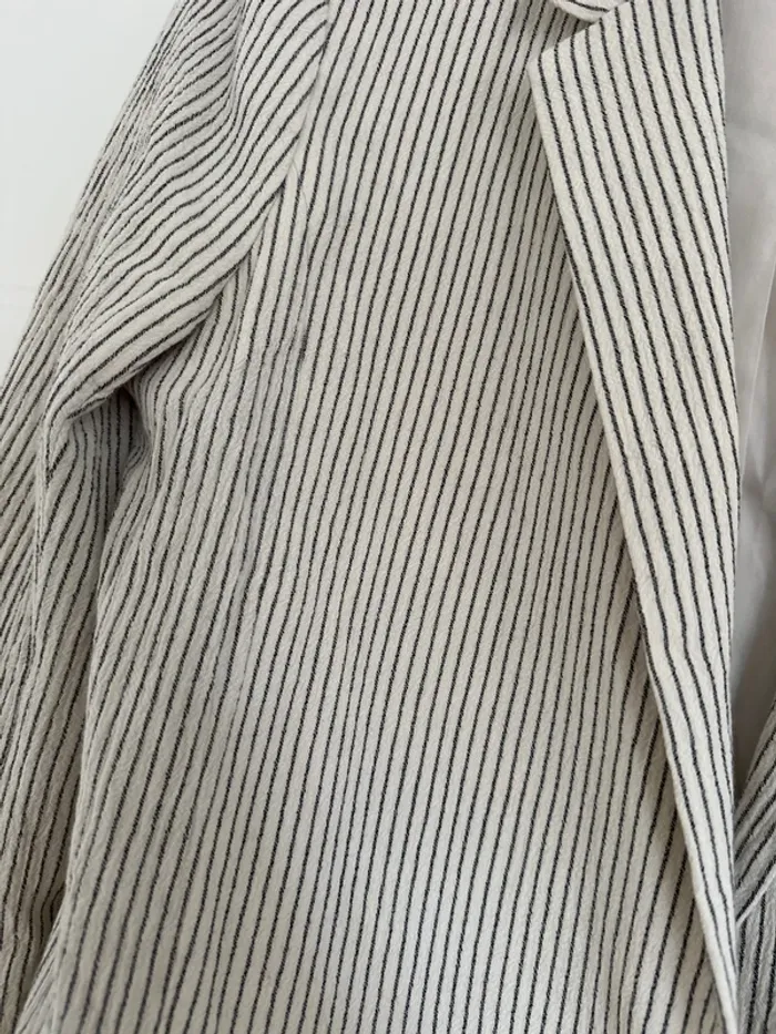Blazer blanc cassé rayé - photo numéro 2