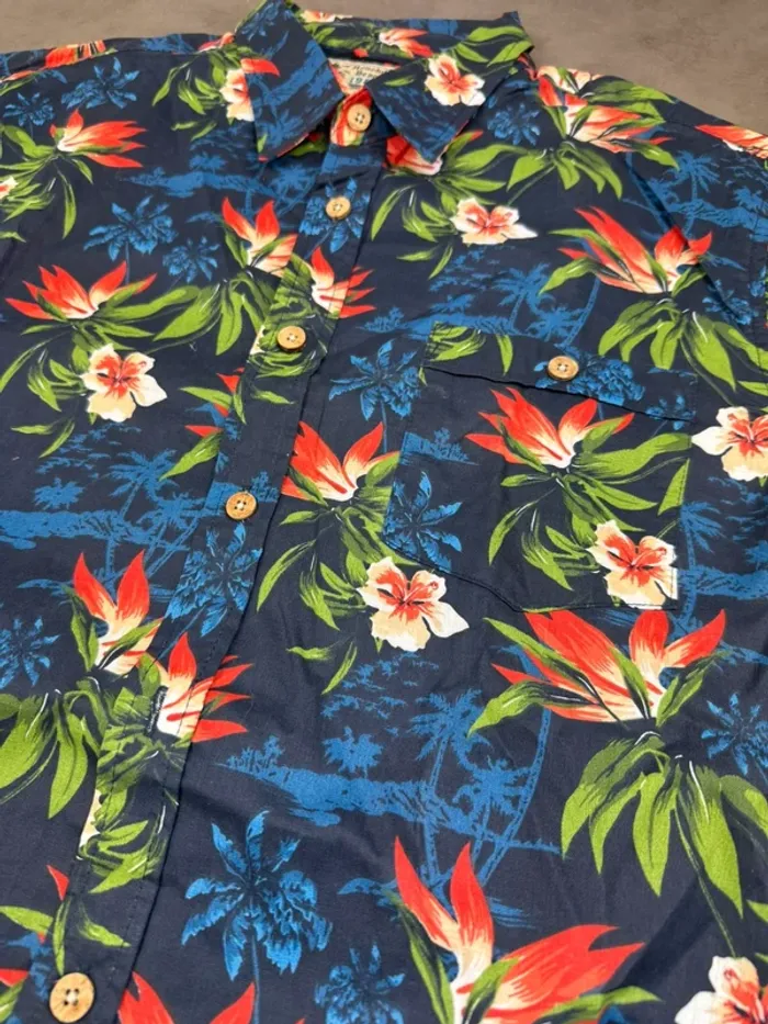 Chemise Vintage Y2k à motifs Fleurs style Hawaïen Taille M - photo numéro 3